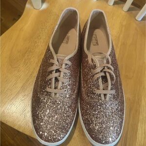 Keds Women's Size 11 Rose Gold Glitter Champion Oxfords - Brand New